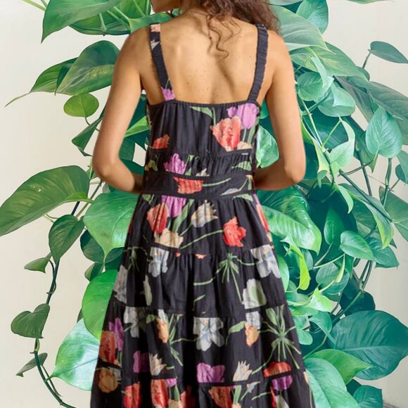 EUC Frances Austen Mini Dress in Woodlands Print Size 2 Black - Like New - Picture 2 of 3